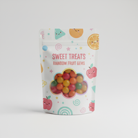 Bolsa de Fondo Plano de Grado Alimenticio de 12oz con Cierre Hermético y Cremallera, Multicapa, Laminada, Reutilizable, para Dulces, de la Marca Artisan Crystal Candy