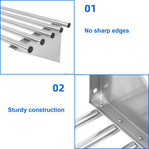 T2g NSF Commercial Grade <b>Stainless</b> <b>Steel</b> Silver Wall <b>Shelf</b> - Product Image 2