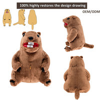 Jouet en peluche marmotte personnalisé, réconfortant, design unique, réaliste, super doux, en maille, anti-stress, interactif pour