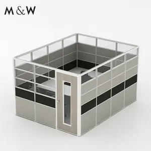 M & W Diseño moderno comercial Espacio de oficina privado deslizante utilizado tamaño estándar partición de muebles de oficina insonorizada