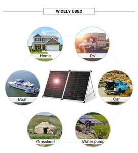 Kamp açık için özelleştirilmiş 100W güneş panelleri taşınabilir katlanabilir Solar şarj aleti katlanabilir güneş panelleri kiti
