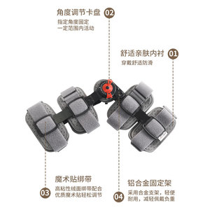 Attelle de genou réglable Jieyishen en alliage d'aluminium pour rééducation post-opératoire, gris - Product Image 1