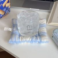 Tasse en verre transparent de 300 ml en borosilicate à motif animalier de dessin animé Kawaii pour boissons, latte glacé, cocktails, usage domestique quotidien