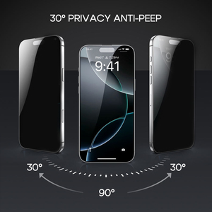 Protection d'écran en verre trempé à couverture intégrale à pose rapide pour téléphones mobiles 16/15/14/13 Pro Max 9H – Vente en gros usine - Product Image 2