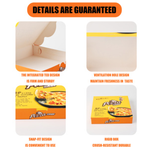 Có thể gập lại bánh pizza container xuất khẩu lớp tùy chỉnh 27*27*4.5cm in logo bánh pizza bao bì hộp <span class=keywords><strong>carton</strong></span> in Kraft Giấy hộp bánh pizza - Product Image 6
