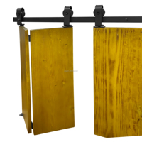 Kit de Herrajes RHETECH de Latón para Puerta Plegable de Granero con Soporte de Pared y Diseño Moderno para Uso en Exteriores y Salas de Estar