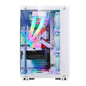 Snowman Đen EATX Hội Đồng Quản trị hỗ trợ chơi game <span class=keywords><strong>PC</strong></span> nhôm ATX Trường hợp với hiệu ứng ảo ảnh quang học bảng điều khiển phía trước kính cường lực Bảng điều khiển phía trước - Product Image 3