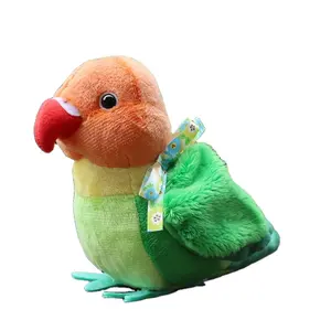 5.5 "Mainan Mewah Cockatiel Lucu Kehidupan Nyata Lembut Lovebird Budgerigar Budgie Bird Boneka Binatang Mainan Hadiah untuk Anak-anak