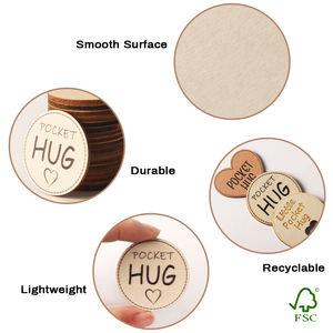 Jetons ronds personnalisés en bois, souvenirs de poche, rappels de poche, jetons en bois pour la famille, les amis, les collègues, cadeaux d'amour - Product Image 3