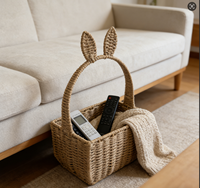 Panier de rangement rectangulaire en corde de papier de style moderne avec un design tissé à la main respectueux de l'environnement, fait main et unique
