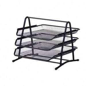 Factory Wholesale Three Layer Four Layer Metal <b>File</b> Tray <b>File</b> Bar Data Sorting <b>A4</b> <b>File</b> Rack Office Desktop Storage Rack - Product Image 1