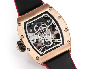 Reloj Mecánico de Diseño de Lujo con Caja de Acero Inoxidable y Diamantes Clásicos, Esfera Hueca y Correa de Goma para Hombre - Tiempo Preciso - Product Image 5