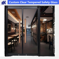 Porte d'entrée commerciale ultra-minimaliste en verre trempé, porte d'entrée sécurisée en verre trempé de 10 mm pour la rénovation de bureaux, magasins et centres commerciaux