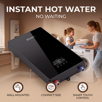 Chauffe-eau électriques instantanés certifiés LVD OEM/ODM, 7 kW, écran tactile intelligent, affichage numérique, boîtier en plastique