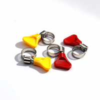 Collier de serrage réglable en acier inoxydable robuste avec poignée en plastique galvanisé et vis à molette