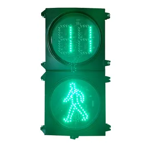 Lampu lalu lintas sinyal silang pejalan kaki LED dengan pengatur waktu mundur