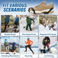 Crampons de Traction antidérapants pour chaussures de glace, 10 crampons élastiques pour l'escalade