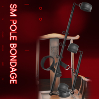 Ensemble d'accessoires BDSM, menottes de conditionnement réglables noires 60 cm, jouets sexuels pour couples adultes, SM, menottes de bondage pour les mains attachées derrière le dos
