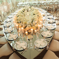 Tables de salle à manger ovales de luxe pour 18 personnes, en verre miroir noir brillant, dessus en MDF, argentées, pour mariage