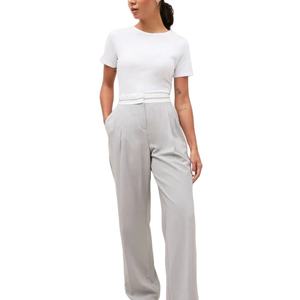 Camisetas Deportivas Casuales de Algodón 100% Ligeras de Marca Personalizada del Fabricante OEM para Mujer, Blancas, Cómodas, con Estampado y Bordado de Verano - Product Image 2