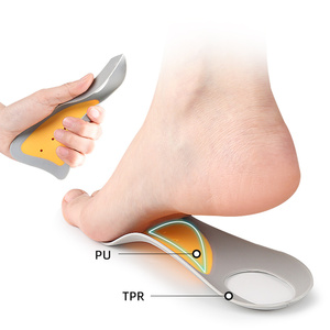 Semelles orthopédiques bicolores en TPU avec soutien de la voûte plantaire 3/4 pour pieds plats, pronation, supination, alignement et coussinet de talon - Product Image 6