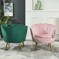 Ensemble de chaise de canapé classique moderne avec rembourrage en velours vert rose pieds en métal doré pour le salon de bureau-Meubles de maison en gros
