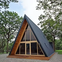 Villa de luxe moderne en structure préfabriquée en acier de type A, design de maison préfabriquée triangulaire