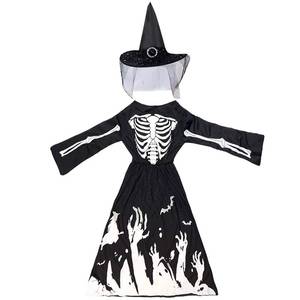 HP New Cosplay Dark Glow Grim Reaper Skeleton Costume for Girls Halloween Party <b>Outfit</b> - Product Image 2