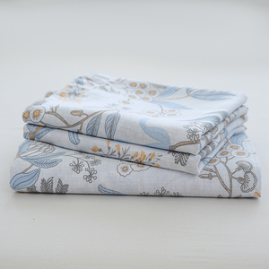 Premium 100% Baumwolle Blaugrau Blumenmuster 3-teiliges Bettwäsche-<span class=keywords><strong>Set</strong></span> Hautfreundlich Atmungsaktive Bettwäsche mit Kissenbezügen Ganzjahres-Dekoration - Product Image 6
