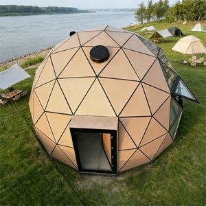 Tenda a Cupola Geodetica in Legno e Vetro da 6M <span class=keywords><strong>per</strong></span> <span class=keywords><strong>Glamping</strong></span>, Casa Cabina <span class=keywords><strong>per</strong></span> Resort con Struttura in Lega di Alluminio Resistente - Product Image 1