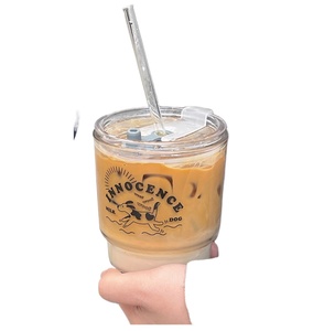 Vaso de Vidrio con Diseño de Cachorro de Dibujos Animados Estilo Coreano NEWELL, con Tapa y Pajita Articulada, Apto <span class=keywords><strong>para</strong></span> Alimentos, Reutilizable, Taza de Viaje <span class=keywords><strong>para</strong></span> Parejas, <span class=keywords><strong>para</strong></span> Café - Product Image 6