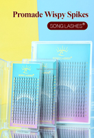 Private Label Ventilateurs individuels préfabriqués plus longs 0.07mm Wispy Spikes Lashes