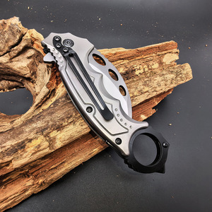 มีดพับคารัมบิตสแตนเลสสีเงิน มีดพกอเนกประสงค์สำหรับใช้ในบ้านทุกวันและหั่นผลไม้ - Product Image 4