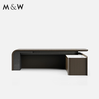 Ensemble d'accessoires de bureau modernes en bois de placage M & W bureau organisateur de luxe meubles de bureau à domicile bureau antique