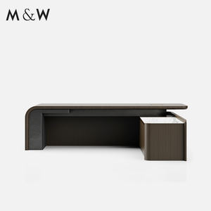 Juego de accesorios de oficina de madera de chapa moderna M & W, escritorio organizador de lujo, muebles de oficina para el hogar, escritorio de oficina antiguo - Product Image 5