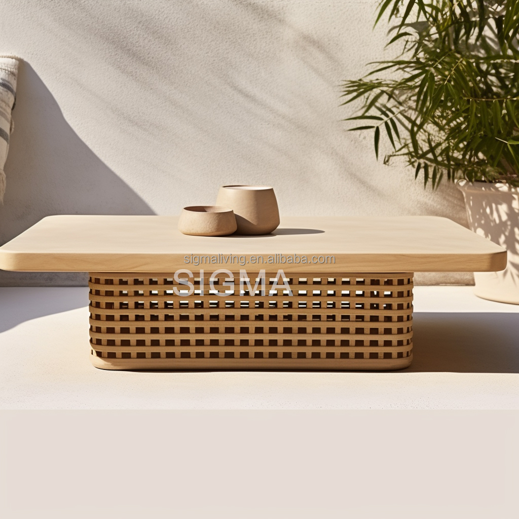 Newest Design Waterproof Patio Garden Wholesale Wooden Frame Outdoor Sofa Set Teak Wood Sofa