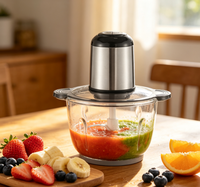 Robot culinaire et hachoir à viande électrique 500W en acier inoxydable et polypropylène (puissant, en acier inoxydable pour la préparation quotidienne en cuisine)
