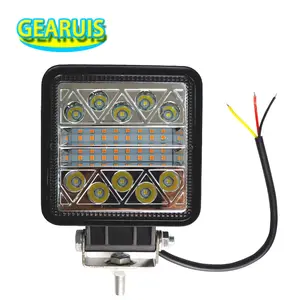 ไฟแฟลชทำงาน LED 18W ขนาด4นิ้ว,ไฟกระพริบเตือน26 Smd 3030ไฟสปอตไลท์1.6A DRL ไฟสีขาวเป็นสีอำพัน