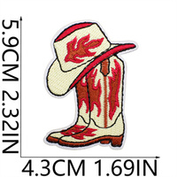 Vente en gros de bottes de patchs Western Chirsmas Iron on Hat Patchs brodés Western