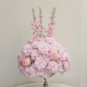 Boules de fleurs artificielles roses en soie de 50 cm pour centre de table de mariage - Product Image 4