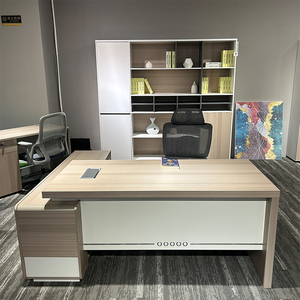 Thanh Lịch Nội Thất Văn Phòng Hiện Đại Gỗ Tếch L Hình Dạng Bàn Văn Phòng Sang Trọng Điều Hành Boss <span class=keywords><strong>MDF</strong></span> Gỗ Hiện Đại Máy Tính Bảng - Product Image 4