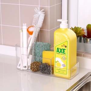Creative House around wash basin sponge cleanser essence storage holder clear plastic kitchen versatile pantry storage organizer