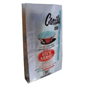 Sacchetto in tessuto PP trasparente con rivestimento in pellicola opaca per tailandese e profumato di riso e gelsomino di riso per alimenti da 10lb 25kg 50kg