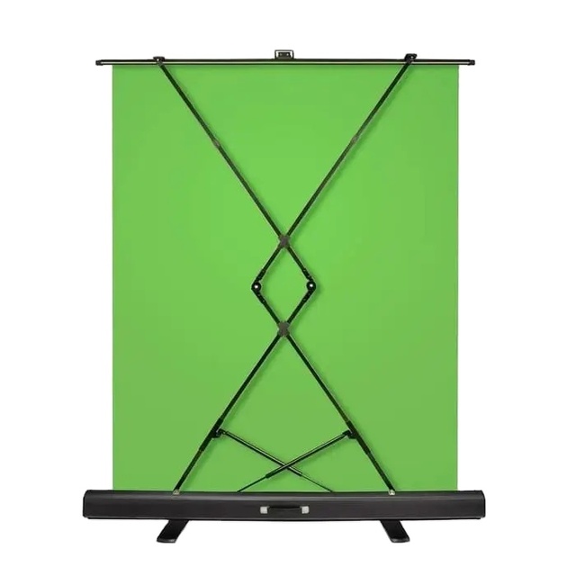 E-reise Green Screen Backdrop Pull-up Style Portable Collapsible Chromakey Background with Auto-Locking Frame