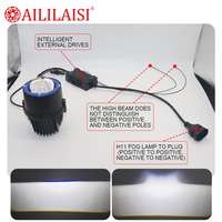 Phare antibrouillard de projecteur 2 pouces à double faisceau Bi-LED 6000K, universel, pour modification de phares antibrouillard/de conduite laser pour camion et voiture