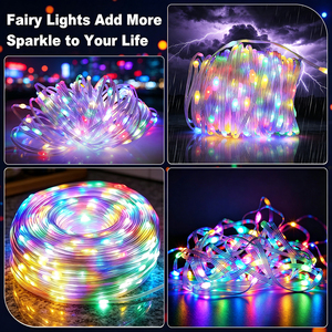 RGB-<span class=keywords><strong>Lichterkette</strong></span> für den Außenbereich, wasserdicht, App-gesteuert, Weihnachtsbeleuchtung mit <span class=keywords><strong>Timer</strong></span>-Funktion für festliche Atmosphäre - Product Image 4