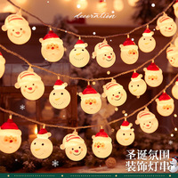 Guirlande lumineuse décorative de Noël pour la décoration de la pièce, lumières colorées, bonhomme de neige, Père Noël, sapin de Noël