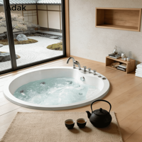 Baignoire de massage autoportante d'intérieur, portable, en acrylique, écologique, garantie 5 ans, nettoyage facile, trempage profond, 60 gal+, drain central