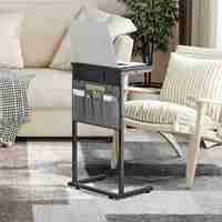 Table d'appoint en forme de C en gros, Table de service TV en forme de C pour salon, Table d'appoint en forme de C pour chambre à coucher et petits espaces