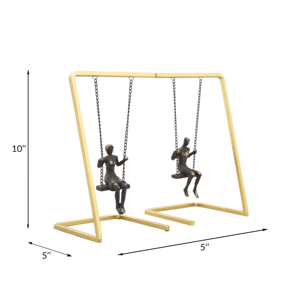 Fermalibri in metallo con statuette oscillanti per decorare la libreria e l'accento dell'ufficio - Product Image 4